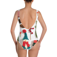 Load image into Gallery viewer, 1618 Isabella Saks Branded Christmas Print One-Piece Swimsuit