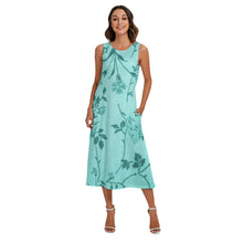 Load image into Gallery viewer, 1703 Isabella Saks Branded Women&#39;s Floral Sleeveless Dress With Diagonal Pocket