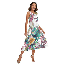 Load image into Gallery viewer, 1700 Isabella Saks Branded Women&#39;s Leaf Print Sleeveless Dress With Diagonal Pocket