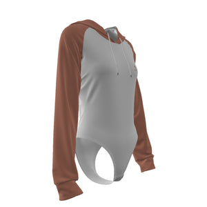 All-Over Print Women's Raglan Sleeve Hooded Bodysuit