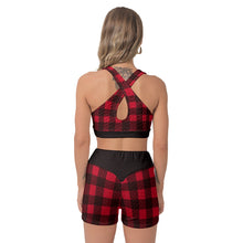 Load image into Gallery viewer, 1708 Isabella Saks Branded Women&#39;s Plaid Sports Bra Suit