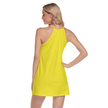 Load image into Gallery viewer, 1721 Isabella Saks branded Women&#39;s Yellow Round Neck Above Knee Dress