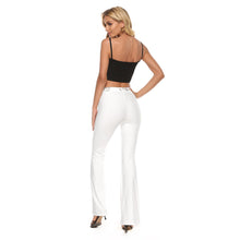Load image into Gallery viewer, 1726 Isabella Saks Branded Women&#39;s White Skinny Flare Pants