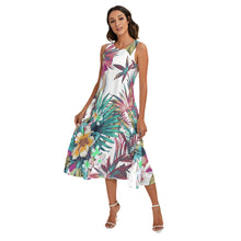 Load image into Gallery viewer, 1700 Isabella Saks Branded Women&#39;s Leaf Print Sleeveless Dress With Diagonal Pocket