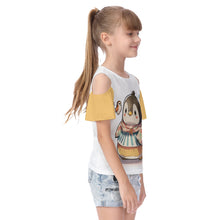 Load image into Gallery viewer, 1696 Isabella Saks Branded Kid&#39;s Cold Shoulder T-shirt With Ruffle Sleeves