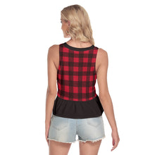 Load image into Gallery viewer, 1710 Isabella Saks Branded Women&#39;s Plaid V-neck Ruffle Hem Blouse