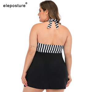 440 Eleposture Swimwear One Piece Women's Skirt Vintage Retro Style Swimsuit Plus
