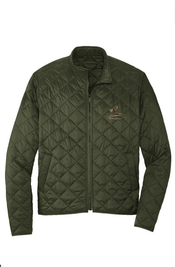 Isabella Saks Branded Quilted Full-Zip Jacket