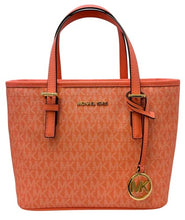 Load image into Gallery viewer, Michael Kors XS Carry All Jet Set Travel Womens Tote (grapefruit multi)