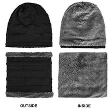 Load image into Gallery viewer, Winter Hat Scarf Gloves Sets - Soft Knitted Neck Warmer Fleece Liner Warm Beanie Cap Touchscreen Gloves for Men Women