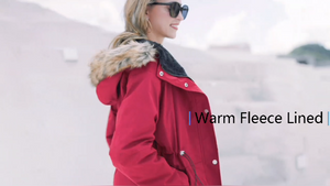 GRACE KARIN Womens Thick Hooded Parkas Coats Windproof Waterproof Faux Fur Fleece Line Down Jackets with Pockets