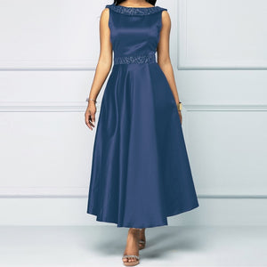 1378 Women's Vintage Style Elegant Sleeveless O-neck Evening Dress