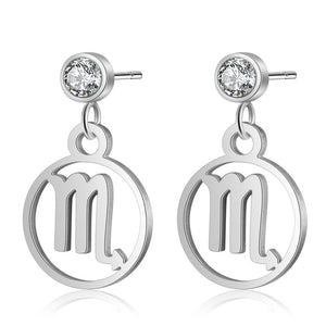 1100 Vni & Mia AAAAA Quality 100% Stainless Steel 12 Constellation Zodiac Earrings