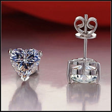 Load image into Gallery viewer, 275 Blaike Sterling Silver Heart Cubic Zirconia Push-Back Stud Earrings Valentine&#39;s Day