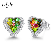 Load image into Gallery viewer, 316 Cdyle Sterling Silver Angel Wing Embellished Crystal Swarovski Stud Earrings