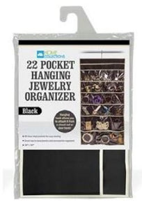 348 College Jewelry Organizer - 22 Pockets - Black