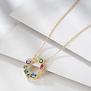 431 E 18K Gold Plated 925 Sterling Silver CZ Chain Necklace Pendants