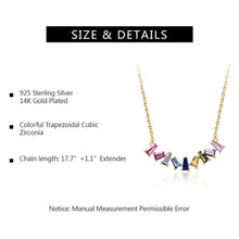 Load image into Gallery viewer, 430 E 14K Plated Sterling Silver CZ Rainbow Pendant Necklaces Choker Valentine&#39;s Day