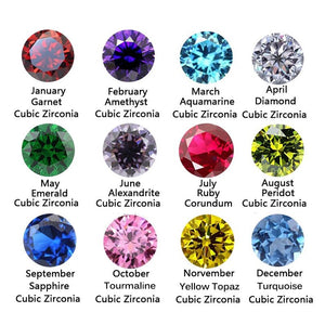 435 Effie Queen 925 Sterling Silver Birthstone  AAA CZ 12 Color Stones Stud Earrings