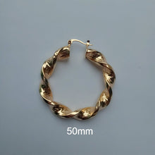 Load image into Gallery viewer, 793 Moocai Gold Tone Hoop Earrings