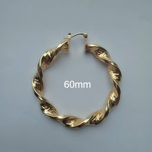 Load image into Gallery viewer, 793 Moocai Gold Tone Hoop Earrings