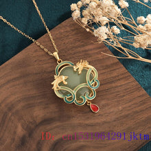 Load image into Gallery viewer, 869 OIMG Jade Dragon 925 Silver CZ Chalcedony Natural Gemstone Pendant Necklace