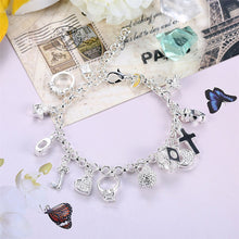 Load image into Gallery viewer, 159 AGDRMER Women&#39;s 925 Sterling Silver Plated Copper Multi Charms Bracelet