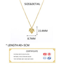 Load image into Gallery viewer, 598 INZATT Real 925 Sterling Silver Gold Tree Leaf Pendant Necklace