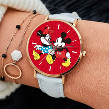 Load image into Gallery viewer, 398 Disney Minnie &amp; Mickey Mouse White Leather Watchbands Watch