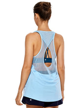 Load image into Gallery viewer, 1037 SYROKAN Women&#39;s Activewear Mesh Workout Quick Dry Racer Back Tank Tops