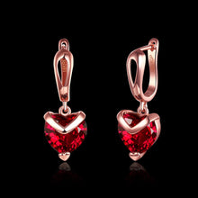 Load image into Gallery viewer, 591 INALIS Women&#39;s 18KRG Rose Gold Tone Heart Shape Earrings Dangle Earrings