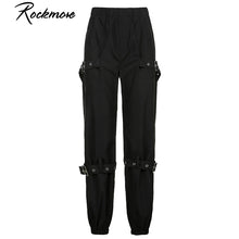 Load image into Gallery viewer, 936 Rockmore Black Cargos With Chain Pockets High Waist Wide Leg Pants