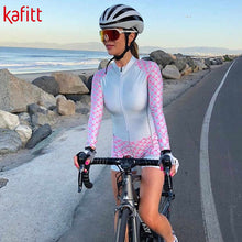 Load image into Gallery viewer, 645 Kafitt Women&#39;s Triathlon Long Sleeve Leotard Cycling Suit Plus