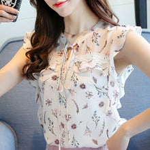 Load image into Gallery viewer, 1026 SURWENYUE Summer Women&#39;s Sleeveless Floral Chiffon Tops