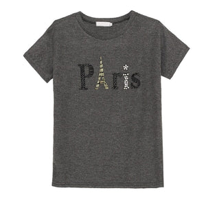 1119 Winsleter Women's Loose Short Sleeve Paris Eiffel Tower T-Shirt