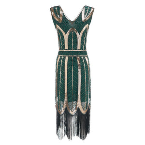 1096 Vila & Yomi 1920s Flapper Great Gatsby Charleston Sequin Tassels Dress Plus