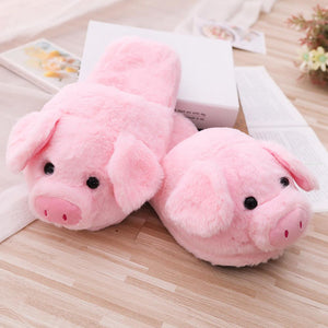 828 Nian Ci Women's Warm Indoor Fashion Cute Pink Pig Plush Slipper