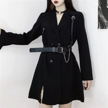 Load image into Gallery viewer, 274 Black Gothic Women&#39;s Vintage Style Long Sleeve Mini Dress
