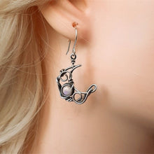 Load image into Gallery viewer, 277 Bohemia Sun and Moon Earrings Silver Color Crystal Drop Earrings