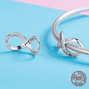 1125 Womak Sterling Infinity Love Charms Fit Original Bangle Bracelet or Necklace