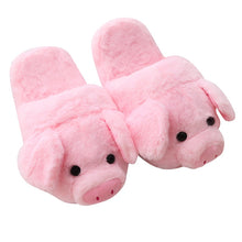 Load image into Gallery viewer, 828 Nian Ci Women&#39;s Warm Indoor Fashion Cute Pink Pig Plush Slipper