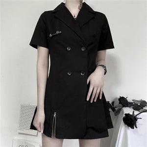 274 Black Gothic Women's Vintage Style Long Sleeve Mini Dress