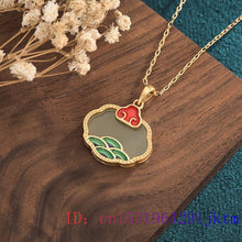 Load image into Gallery viewer, 872 OIMG Jade Ruby Amulet Sterling Silver Chalcedony Natural CZ Pendant Necklace