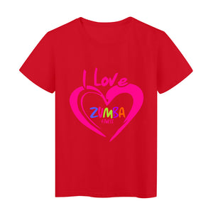1329 Women's Short Sleeve I Love Zumba Dance Fitness Lover Print T-shirt