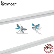 Load image into Gallery viewer, 226 bamoer Women&#39;s 925 Sterling Silver Platinum Dragonfly Hypoallergenic Earrings