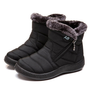 1055 TIMETANG Women's Waterproof Padded Fur Ankle Boots