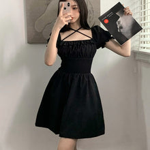 Load image into Gallery viewer, 1013 SUCHCUTE Women&#39;s Gothic Short Sleeve Ruffles Fit &amp; Flare Dress