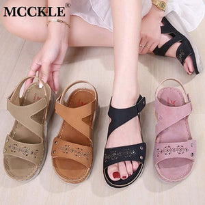 753 MCCKLE Women's Platform Wedge Sandals