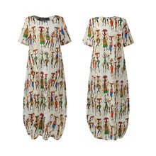 Load image into Gallery viewer, 1267 ZANZEA Women&#39;s Summer Short Sleeve High Waist Printed Maxi Dress Plus