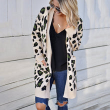 Load image into Gallery viewer, 720 LOGAMI Women&#39;s Long Leopard Long Sleeve Cardigan Sweater Shrug